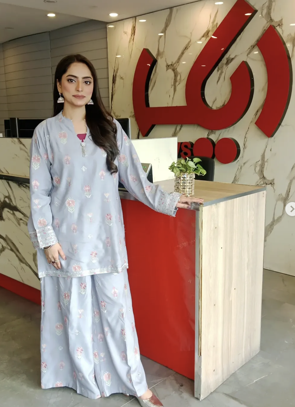 Rimsha Shabeer presenting on camera
